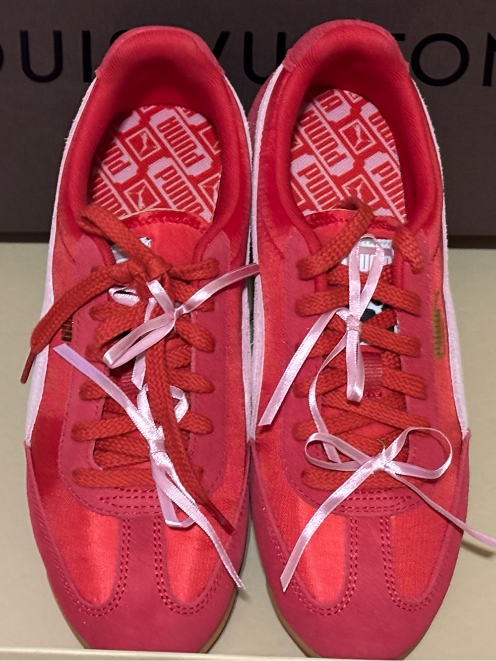 Puma Pink-Red Suede & Textile Women's Low-Profile Sneakers